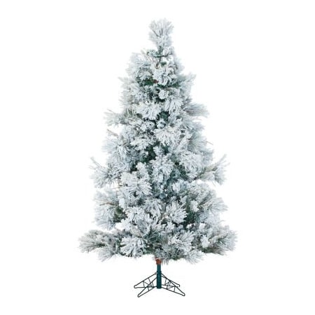Almo Fulfillment Services Fraser Hill Farm Artificial Christmas Tree - 6.5 Ft. Flocked Snowy Pine - Multi-Color LED Lighting FFSN065-6SN